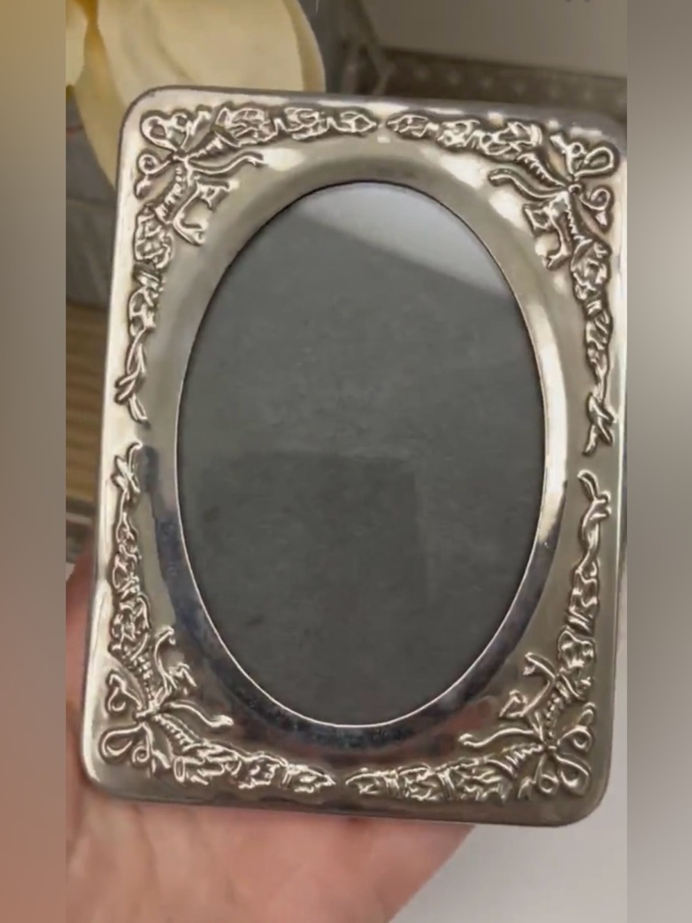 Victorian Style Ornate Metal Photo Frame | Silver Tone Metal Picture Frame - Picture 1 of 9